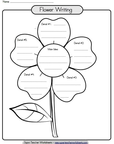 Flower Writing Template